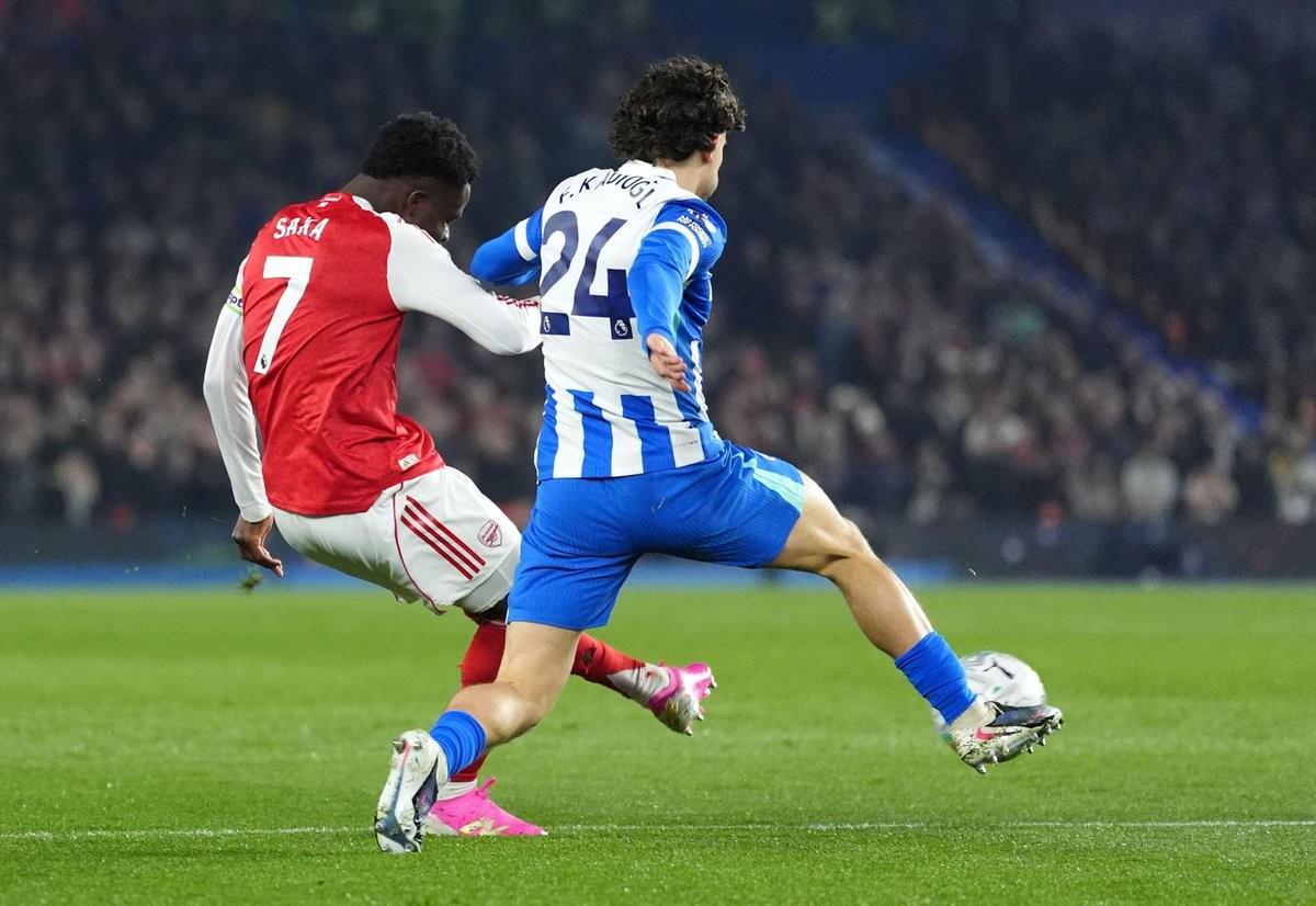 竞技宝平台-3球4助攻，萨卡生涯英超对阵布莱顿造7球所有对手第三多